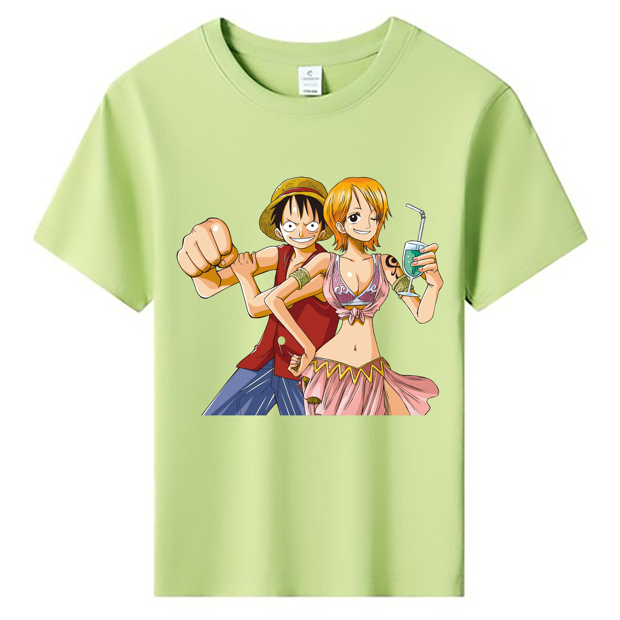 ワンピース モンキー・D・ルフィ ONE PIECE Monkey D. Luffy 綿100％キッズTシャツ（フロントプリント）